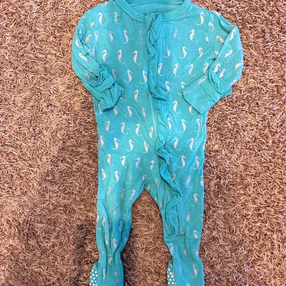 Kickee Pants Seahorse Print Kids One Piece